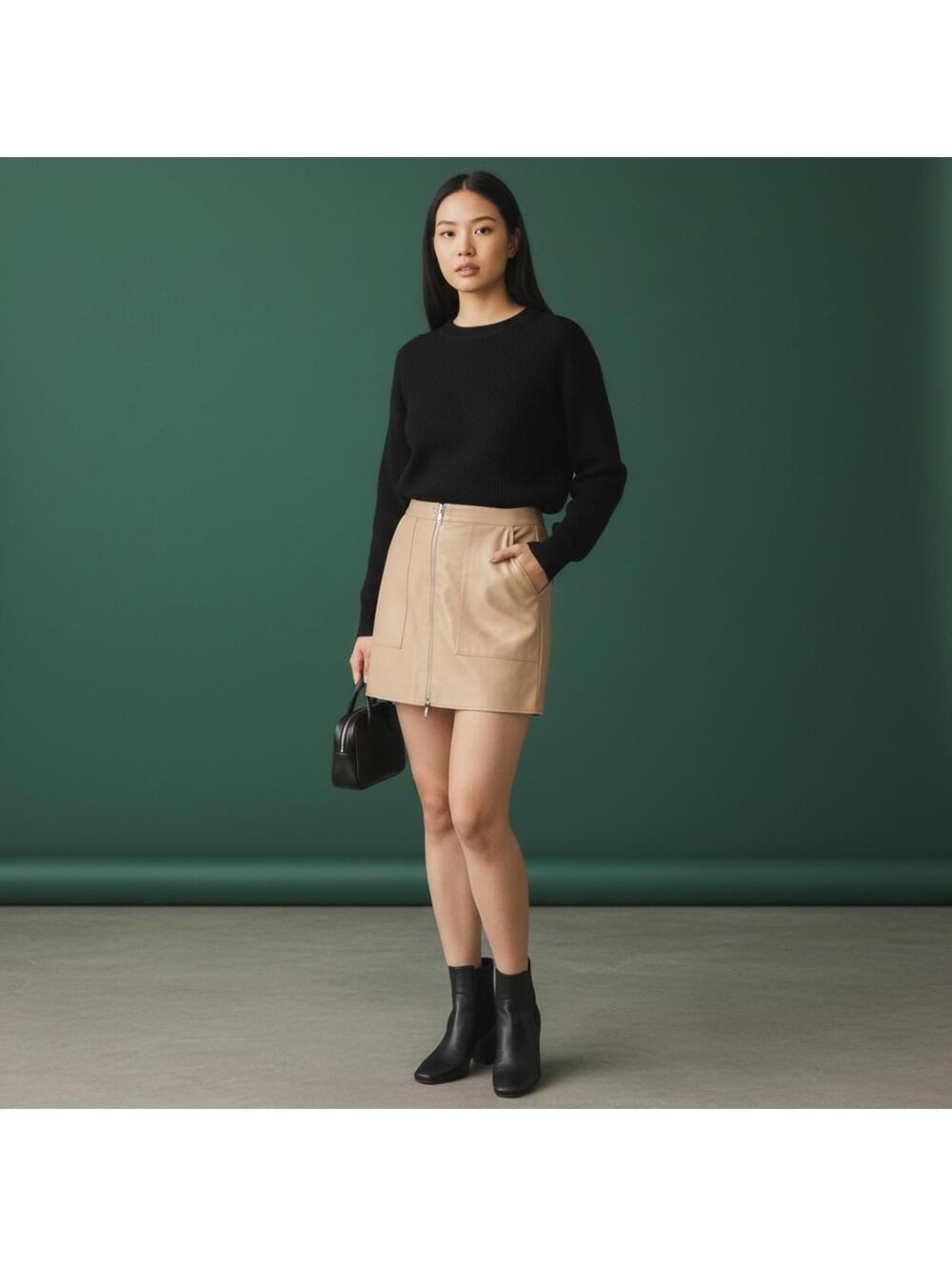 Bar III Faux Leather Mini Skirt – Blush | Size 10